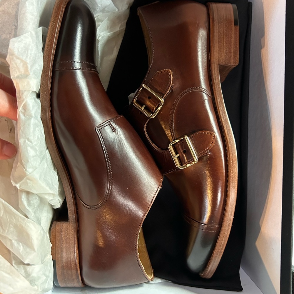 The Office of Angela Scott Mr. Colin monk strap shoes, deep dark brown (cognac)